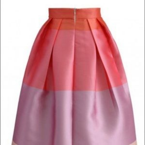 🌹ChicWish Striped Pleated Midi Skirt - Picture 3 of 8